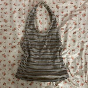 Striped Halter Neck Top